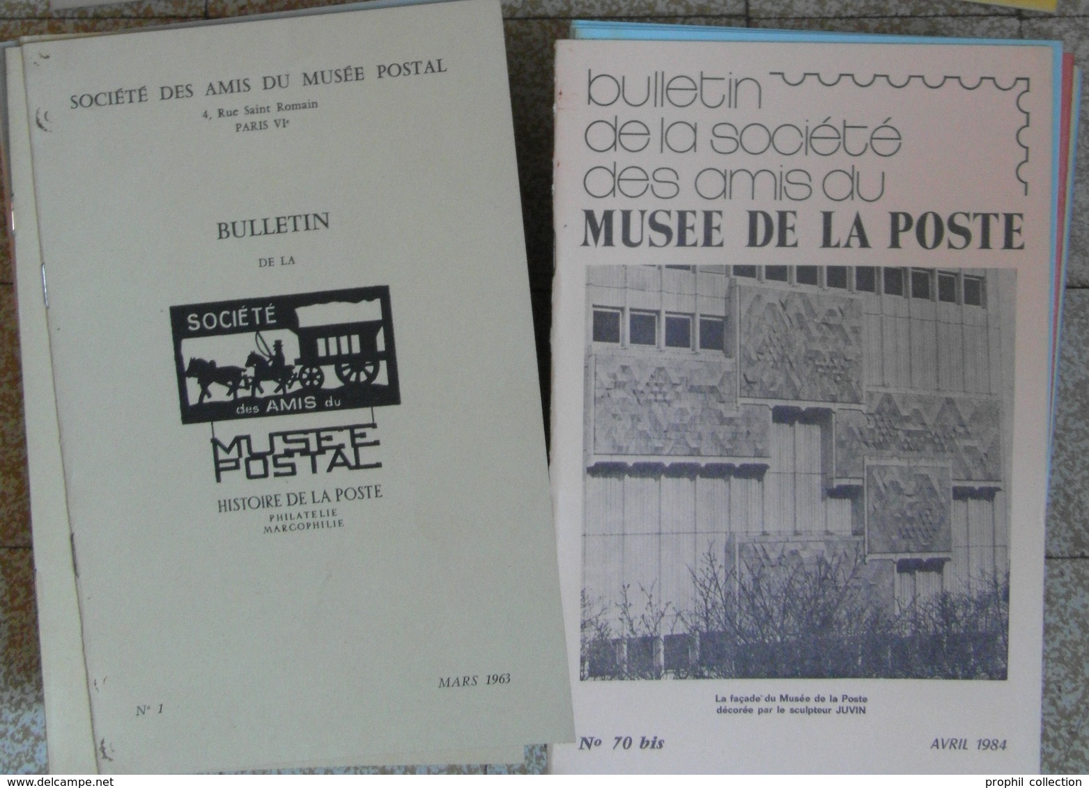 BULLETIN DES AMIS DU MUSÉE POSTAL : ENSEMBLE COMPLET Du N°1 AU 70bis SOIT 65 NUMEROS DE 1963 À 1984 - Philately And Postal History