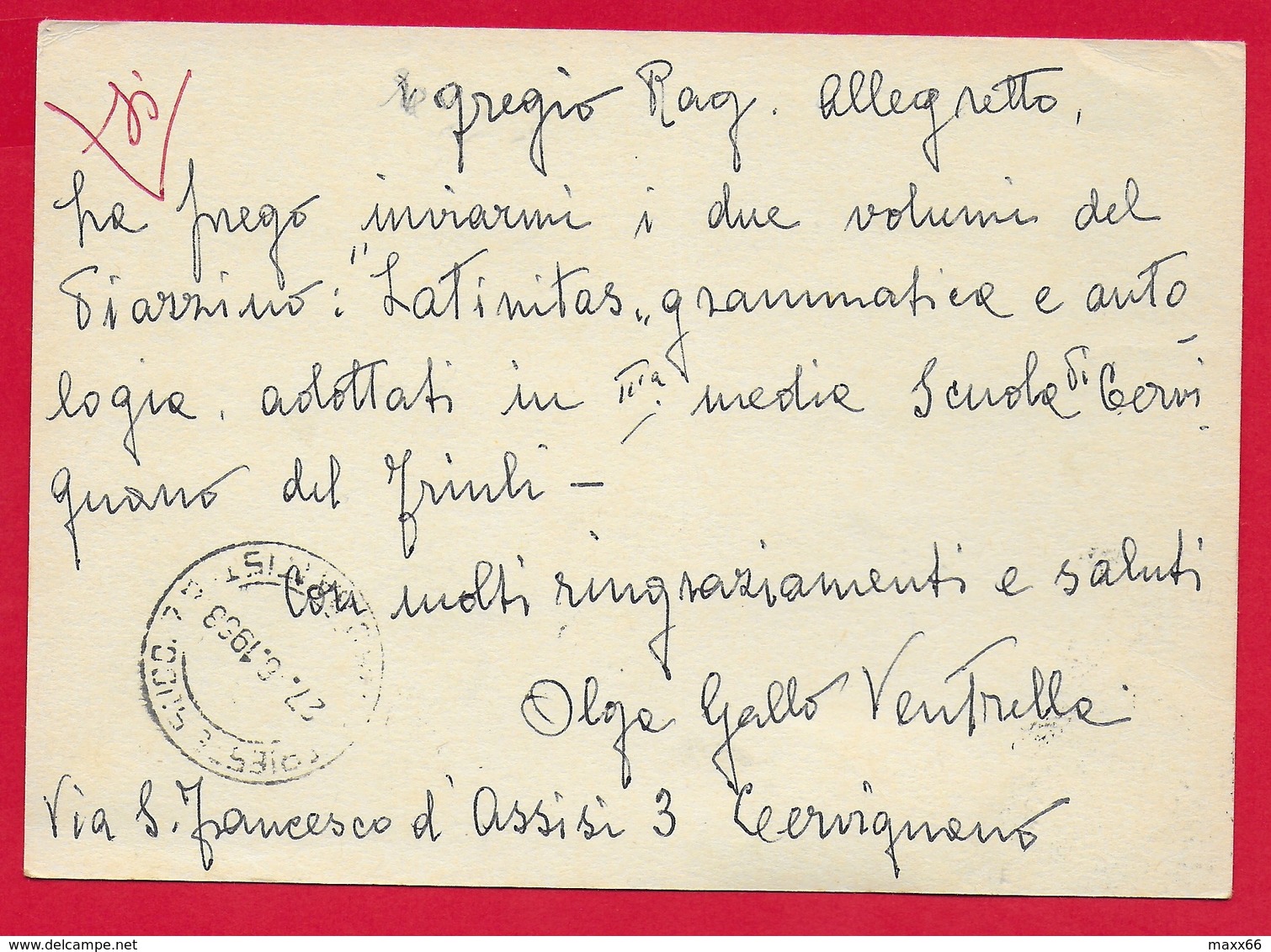 ITALIA REPUBBLICA USATO - 1965 - CARTOLINA POSTALE SEGNATASSE - Siracusana - £ 30 - Unificato CP167 - 1961-70: Poststempel