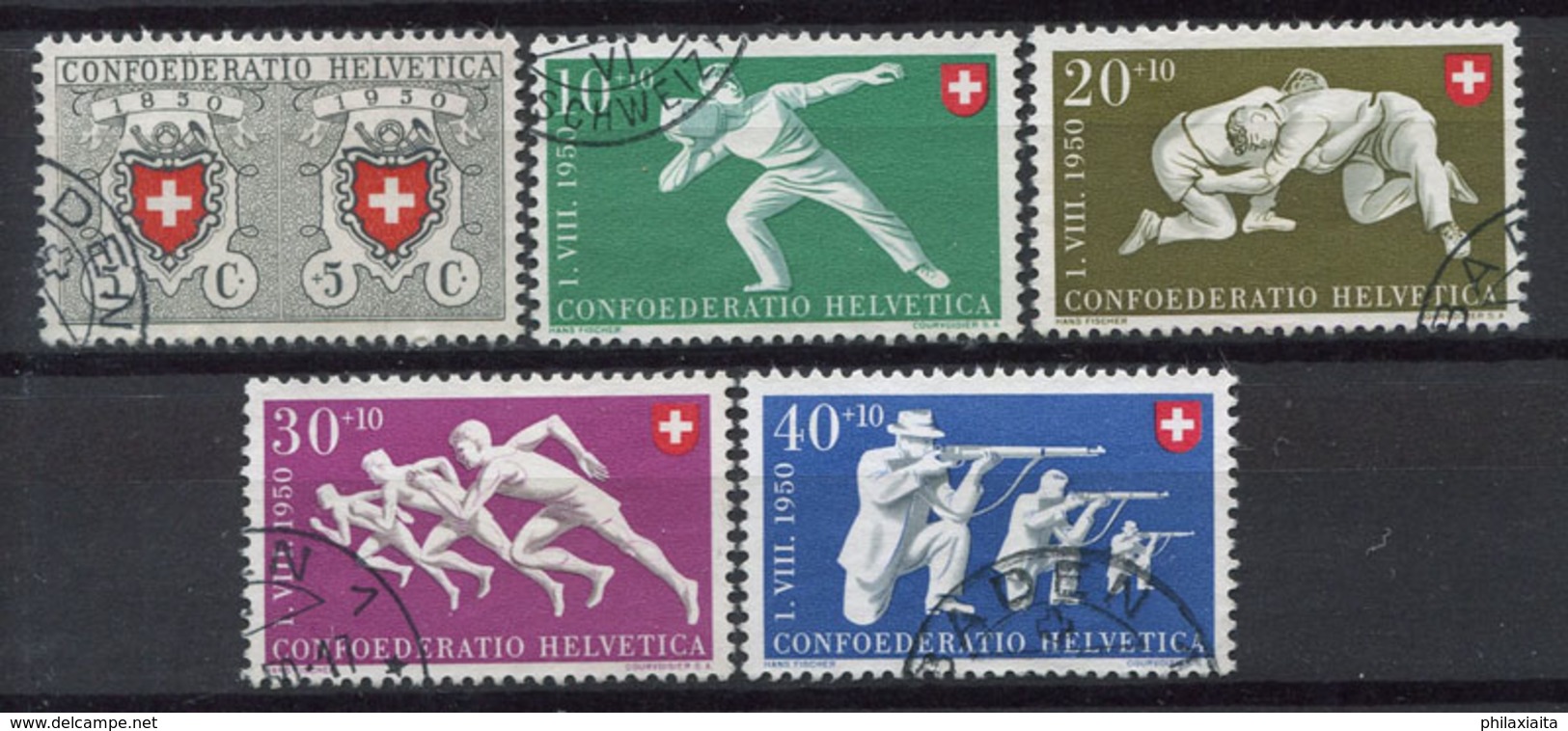 Svizzera 1950 Mi. 545-549 Usato 100% Pro Patria, Sport - Usati