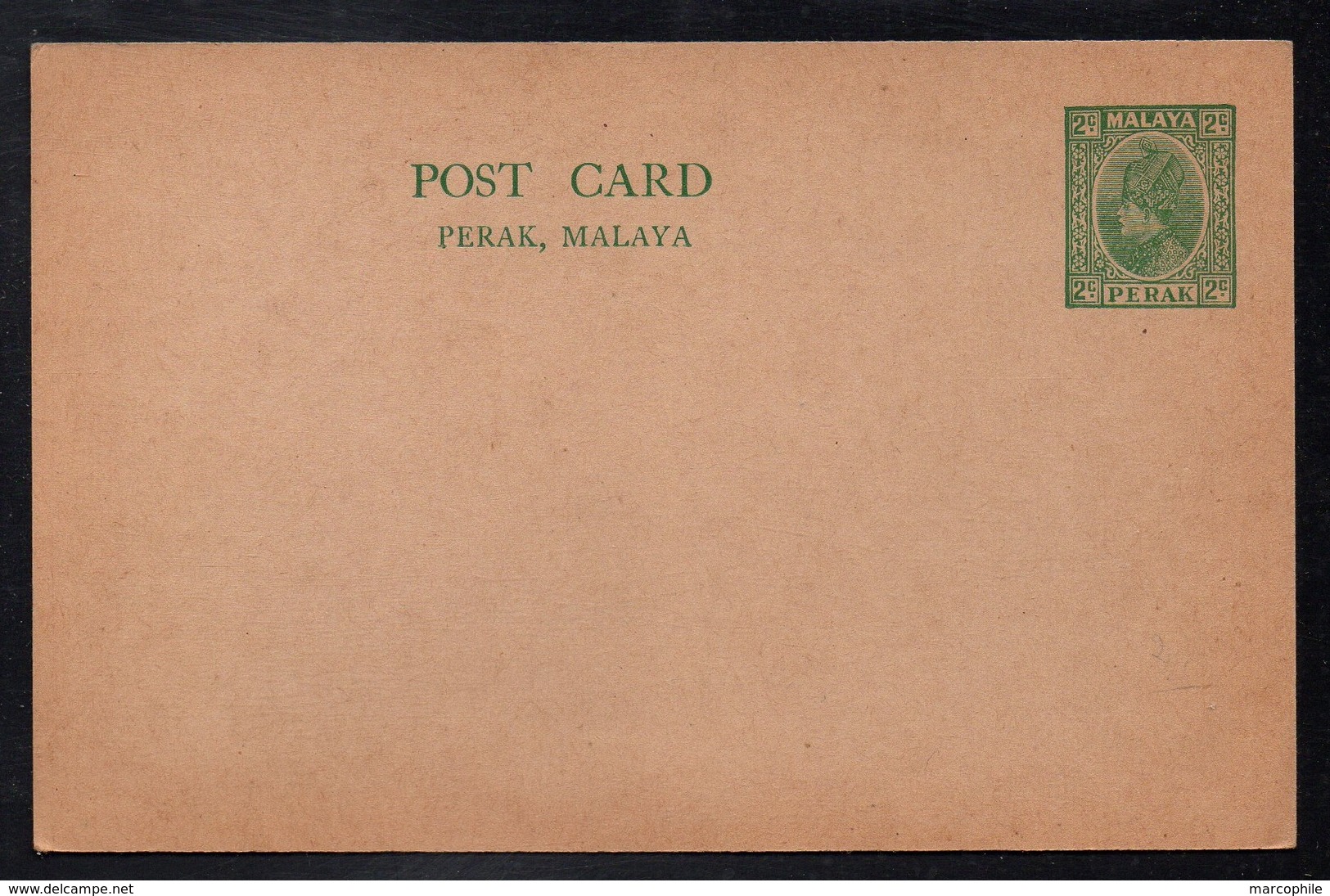 PERAK - MALAISEI - MALAYA / ENTIER POSTAL 2 C. VERT (ref 6669) - Perak