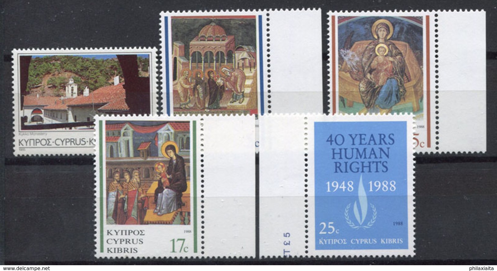 Cipro 1988 Mi. 706-710 Nuovo ** 100% Turismo, Natale, I Diritti Umani - Nuovi