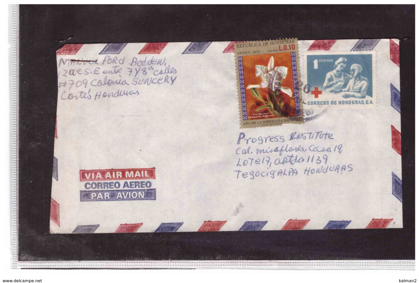 TEM10106   -   HONDURAS   /    LETTER WITH INTERESTING POSTAGE - Honduras