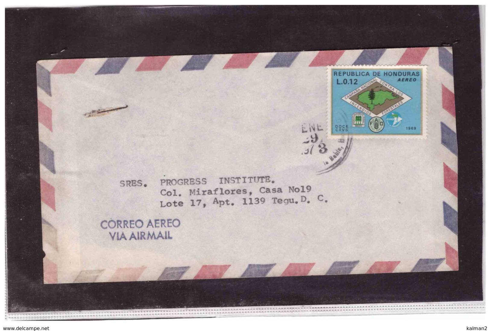 TEM9733   -   HONDURAS   /    LETTER WITH INTERESTING POSTAGE - Honduras