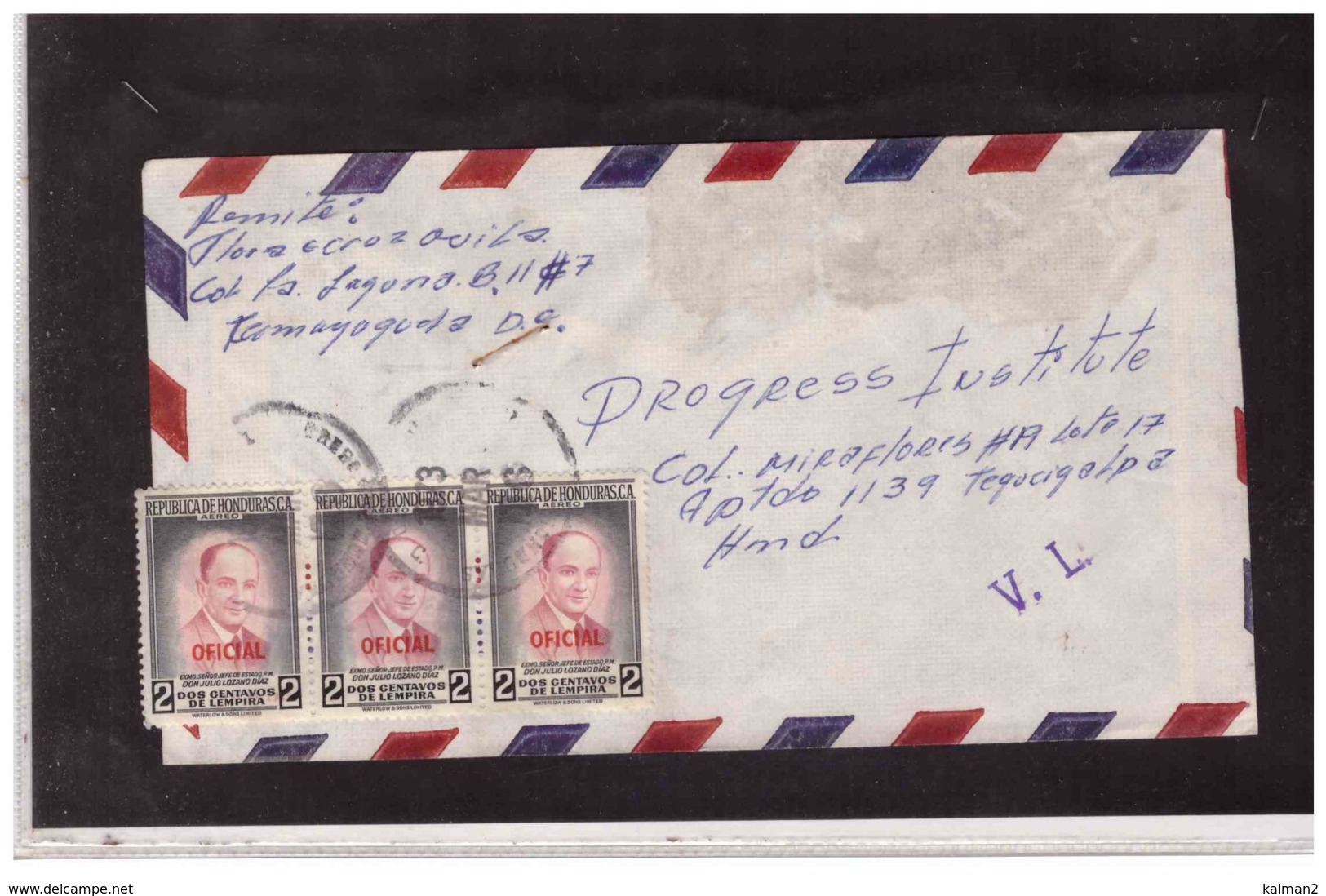 TEM9749   -   HONDURAS   /    LETTER WITH INTERESTING POSTAGE - Honduras