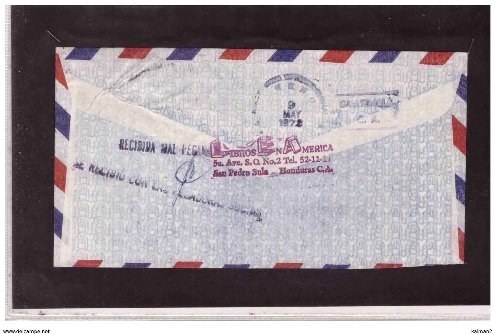 TEM9891   -   HONDURAS   /    LETTER WITH INTERESTING POSTAGE - Honduras