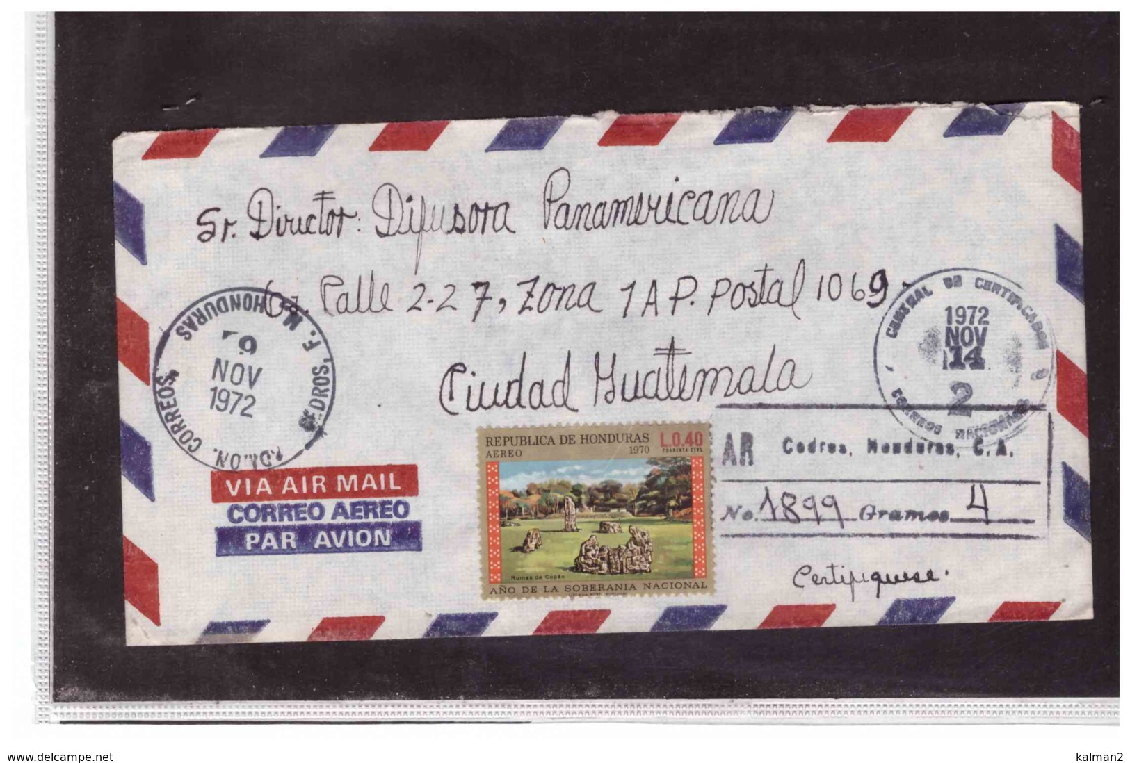 TEM9960   -   HONDURAS   /    LETTER WITH INTERESTING POSTAGE - Honduras