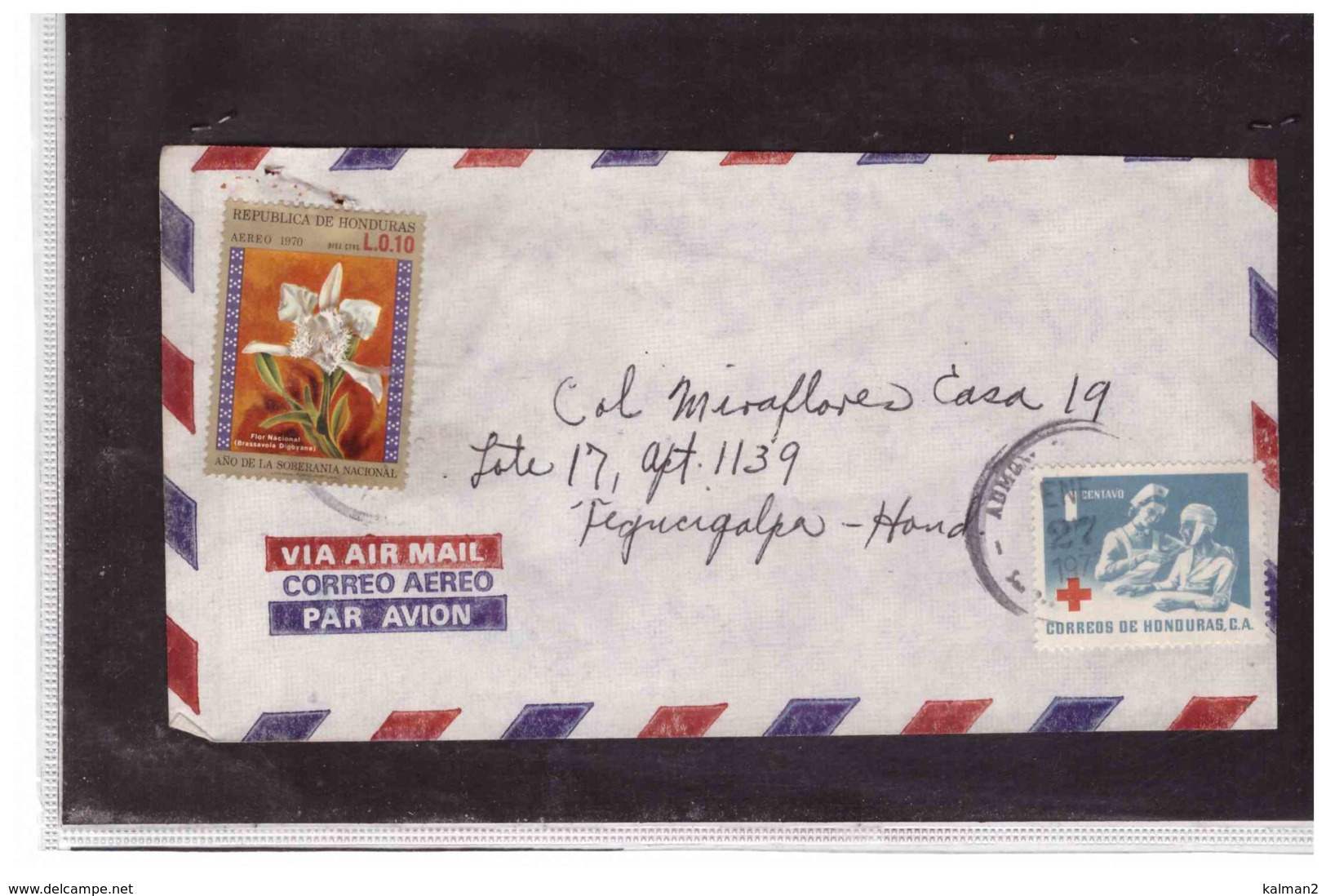 TEM9880   -   HONDURAS   /    LETTER WITH INTERESTING POSTAGE - Honduras