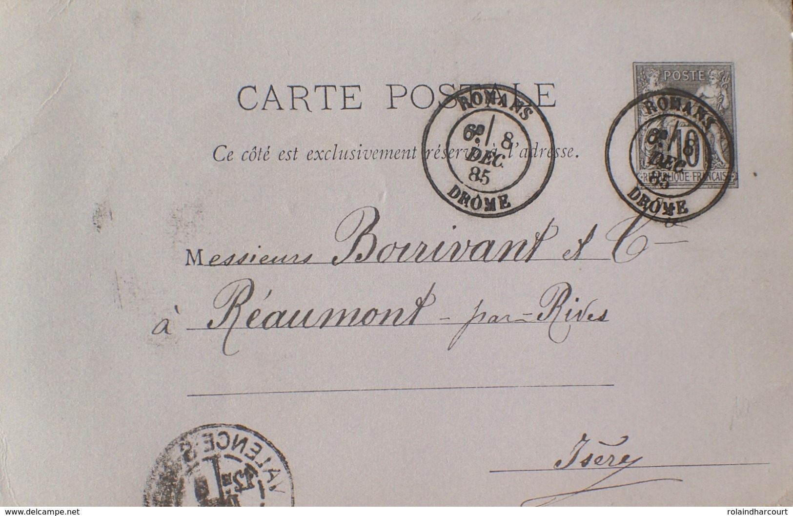 DF40266/571 - ENTIER POSTAL Sur CP  - TYPE SAGE - N°89-CP2 - ROMANS (Drôme) à BEAUMONT (Isère) - Cartes Postales Repiquages (avant 1995)