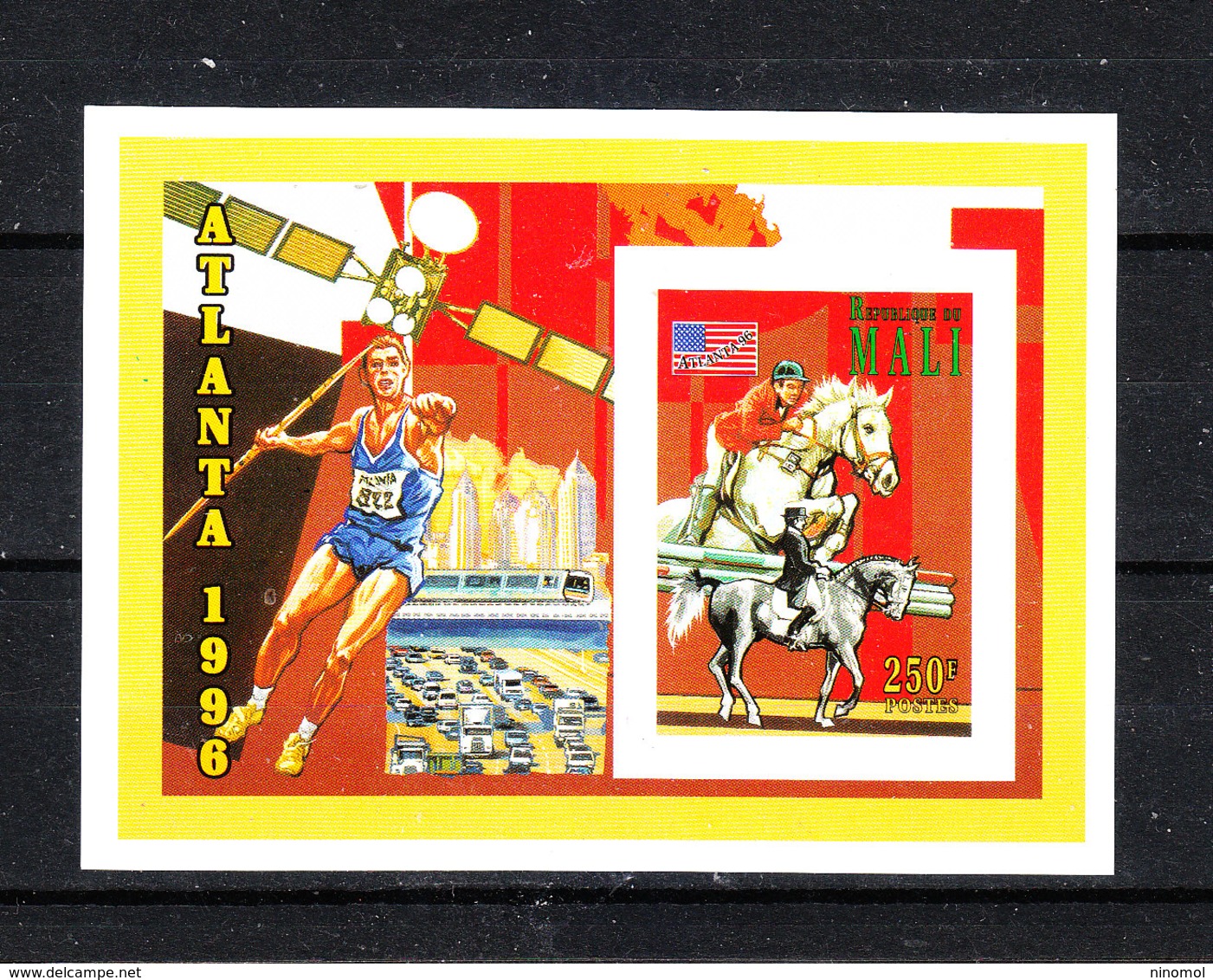 Mali  -   1996. Equitazione. Raro Non Dentellato MNH Minisheet. Horse Riding. Imperf. Rare - Estate 1996: Atlanta