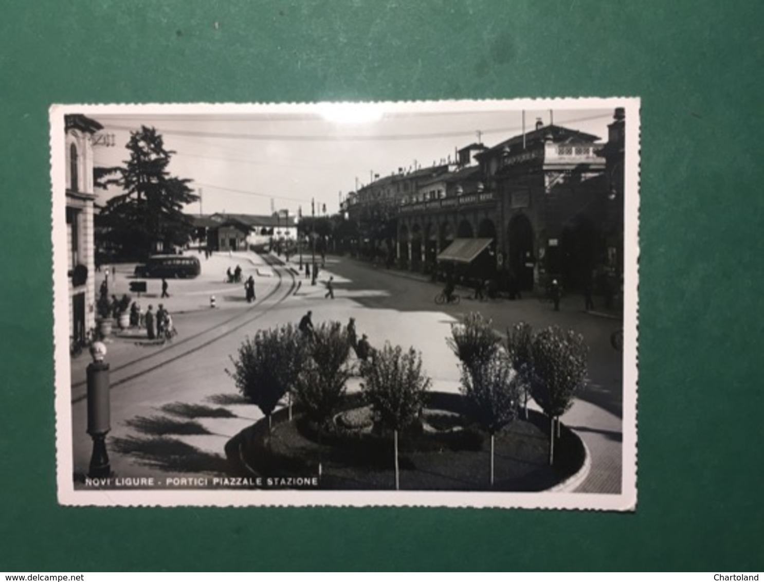 Cartolina Novi Ligure - Portici Piazzale Stazione - 1940 - Alessandria
