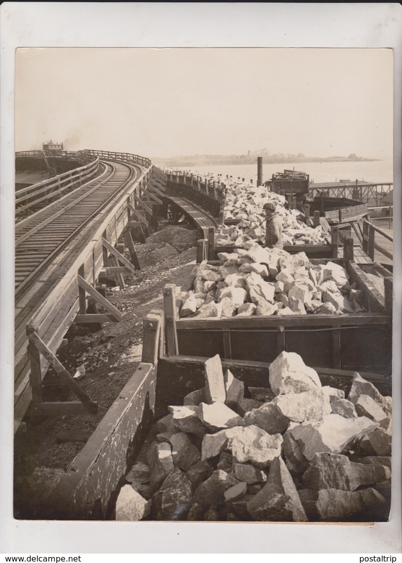 THE LIME TRAINE LIMESTONE INDUSTRY ROCKLAND MAINE CHEMIST  USA  MINING MINE MINA  25*20CM Fonds Victor FORBIN 1864-1947 - Profesiones