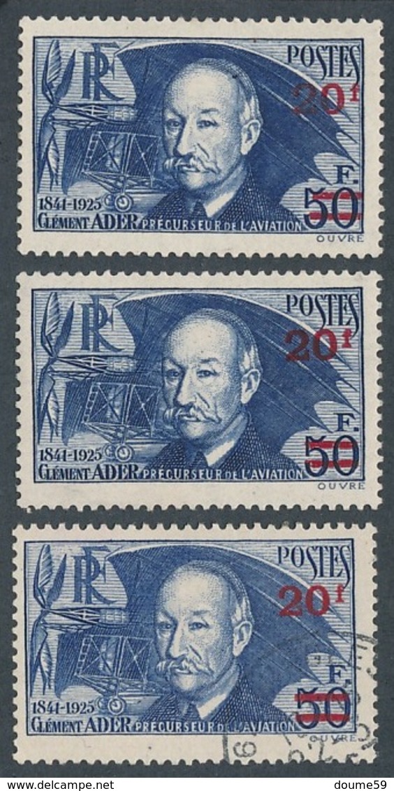 CZ-203: FRANCE:lot Avec  N°493*-493* (2ème Choix De Gomme)-493 Obl - Unused Stamps