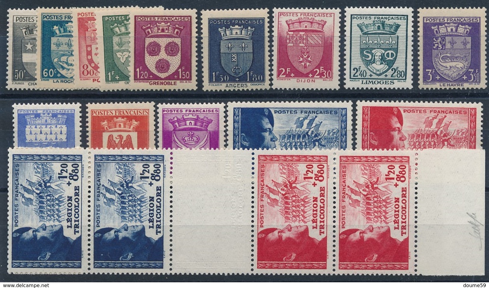 CZ-204: FRANCE:lot Avec  Timbres De 1942**  N°553/564-565/566-566c - Ungebraucht