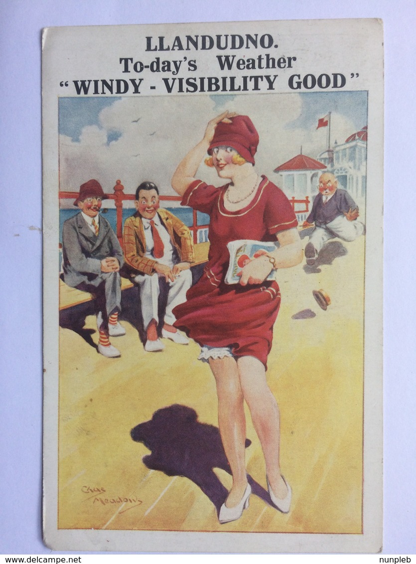 `Llandudno. Today`s Weather Windy - Visibility Good` - Renowned 1467 - 1929 - Comics