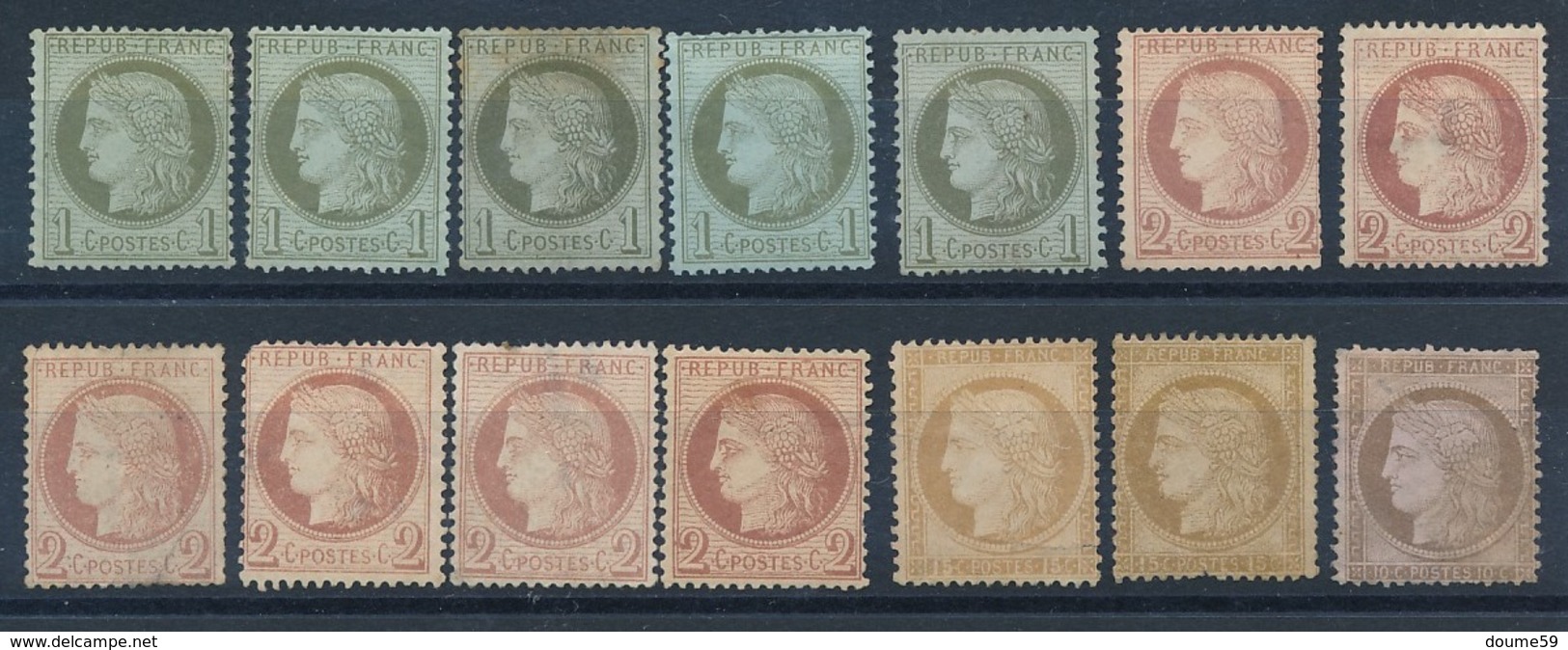 CZ-209: FRANCE:lot Avec Céres Dentelés  2ème Choix à Défectueux - 1871-1875 Cérès