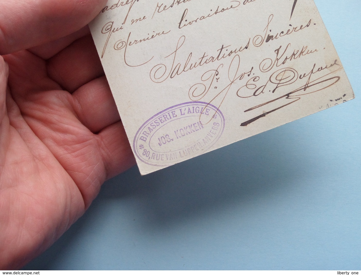 Briefkaart Met STEMPEL > JOS. KOKKEN Brasserie L'AIGLE Rue Van LUPPEN Anvers () Anno 1903 Condé ( Zie/voir Foto 's ) ! - Antwerpen