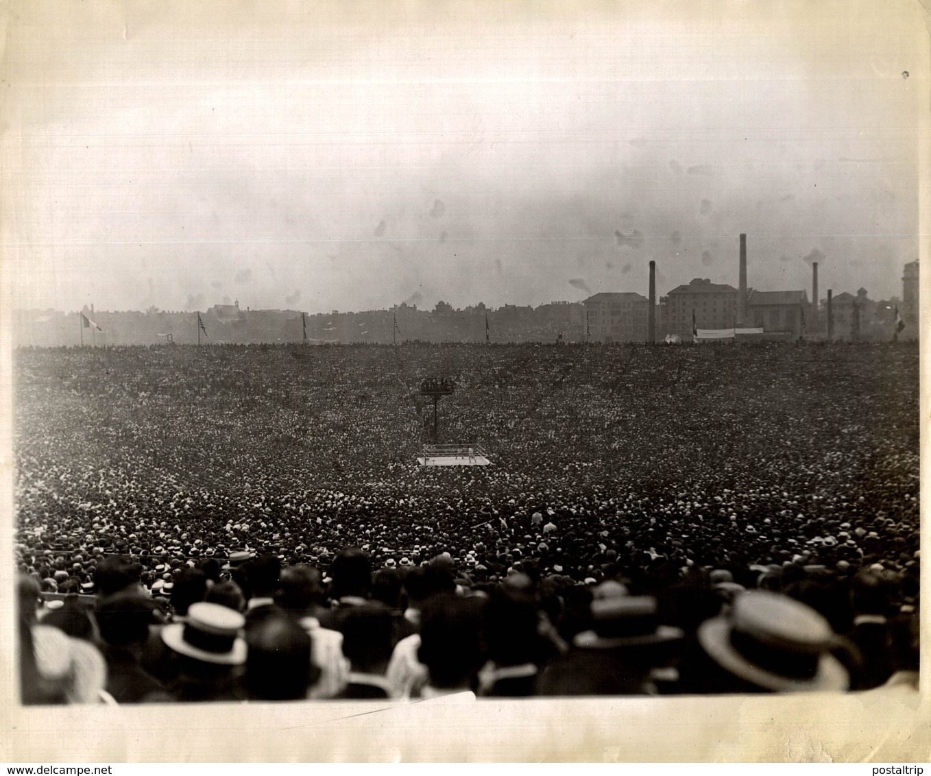 1921 GEORGE CARPENTIER JACK  DEMPSEY FIGHT RICKARD STADIUM BOXING BOXEO  25*20CM Fonds Victor FORBIN 1864-1947 - Deportes