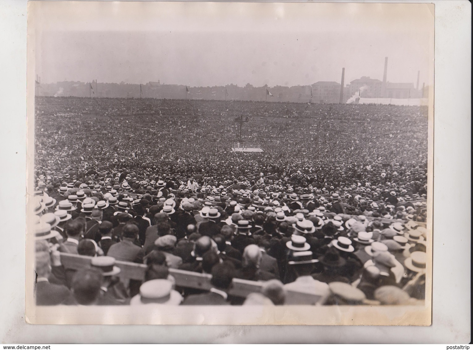 1921 GEORGE CARPENTIER JACK  DEMPSEY FIGHT RICKARD STADIUM BOXING BOXEO  25*20CM Fonds Victor FORBIN 1864-1947 - Deportes