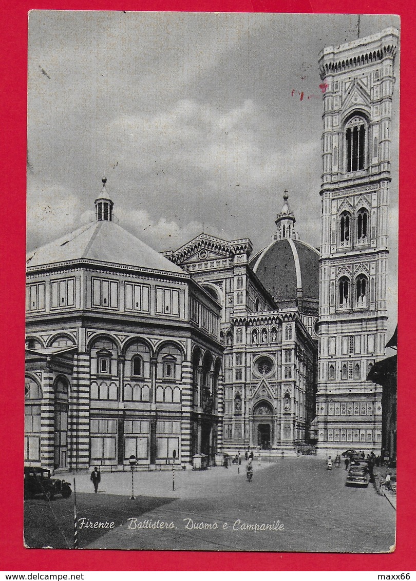 CARTOLINA VG ITALIA - FIRENZE - Battistero Duomo E Campanile - Ristorante Pizzeria DA PIERO - 10 X 15 - 1959 TASSATA - Firenze