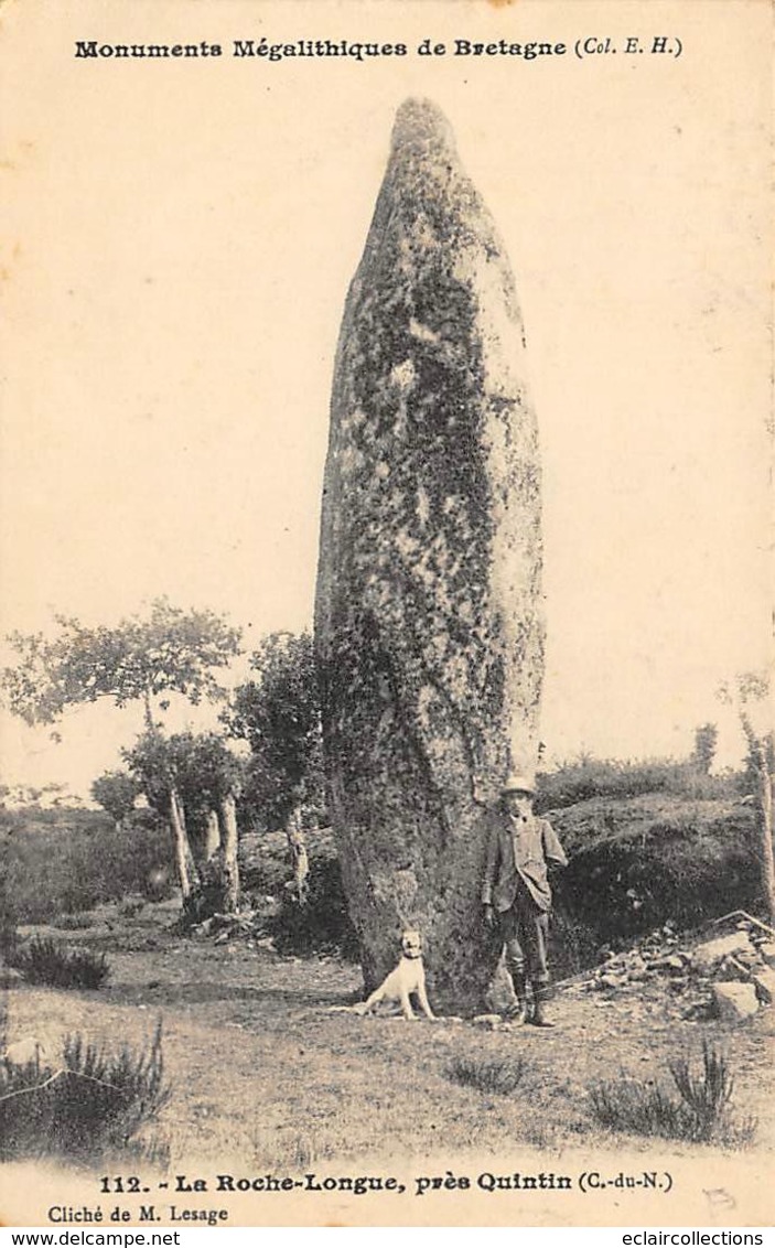 Quintin          22     La Roche Longue. Menhir   1    (voir Scan) - Quintin