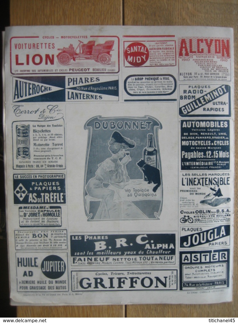 1910 TOUR DE FRANCE DES INDEPENDANTS : GUENOT & VALLOTTON/RAID AERIEN PARIS-BORDEAUX : BIELOVUCIC-MEETING BAIE DE SEINE