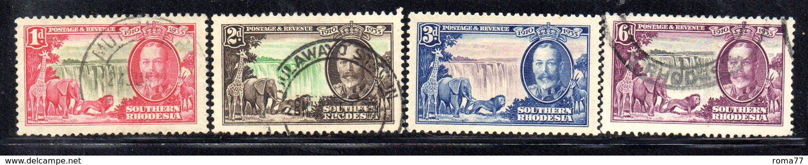 APR2116 - RHODESIA SUD SOUTHERN 1935 ,  Giubileo  Serie Yvert N. 31/34  Usata  (2380A) - Rhodesia Del Sud (...-1964)
