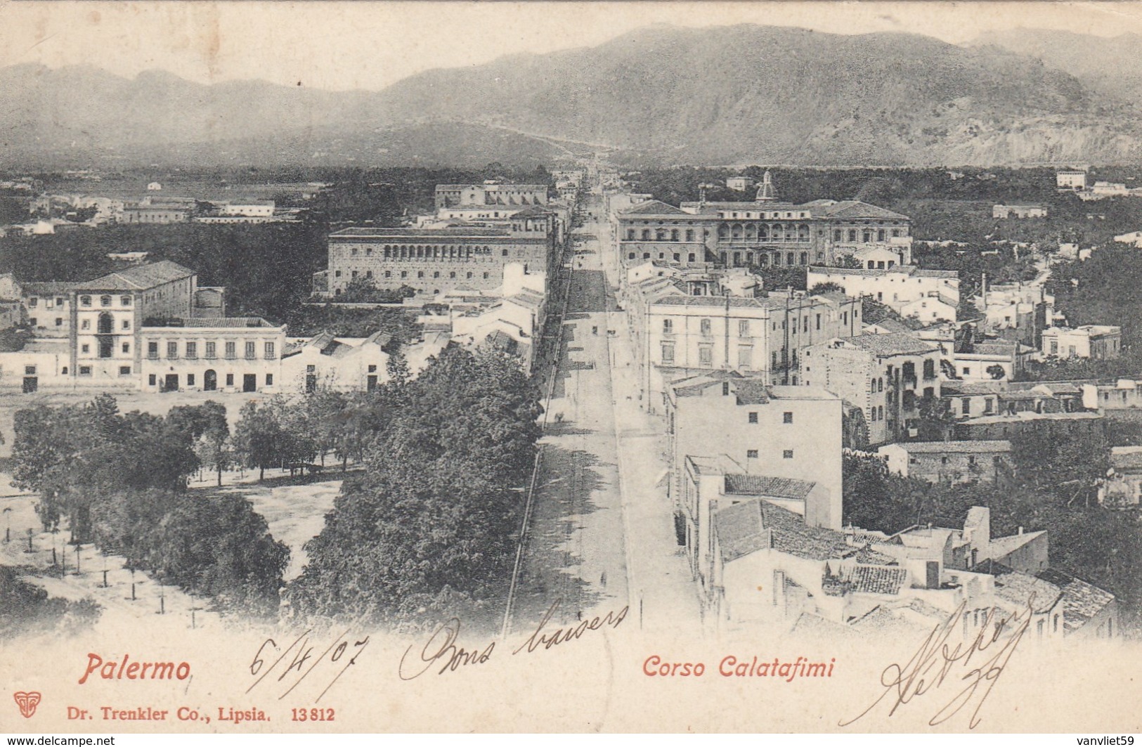 PALERMO-CORSO CALATAFIMI-CARTOLINA VIAGGIATA IL 6-4-1907 - Palermo