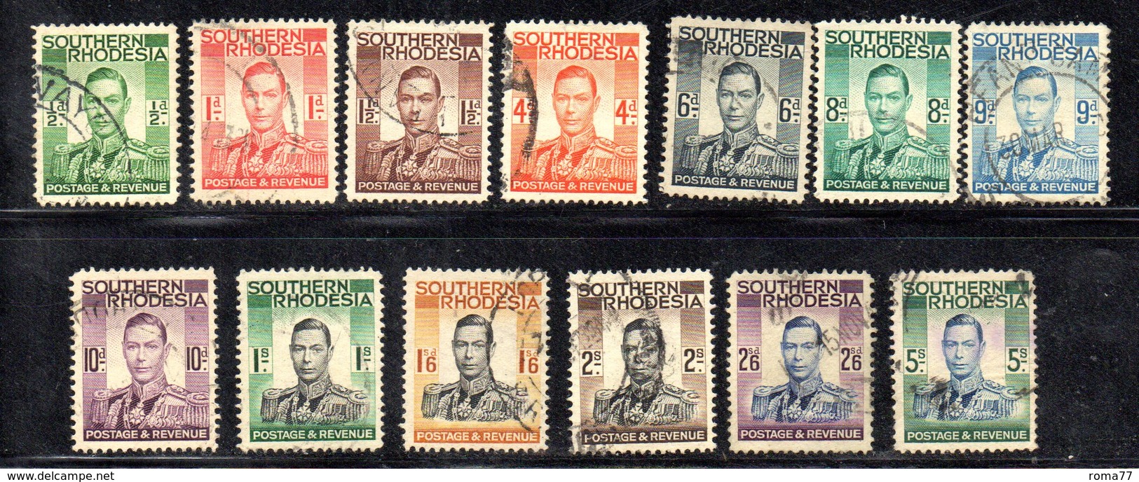 APR2117 - RHODESIA SUD SOUTHERN 1938 ,   Yvert N. 40/52  Usata  (2380A) - Rhodesia Del Sud (...-1964)