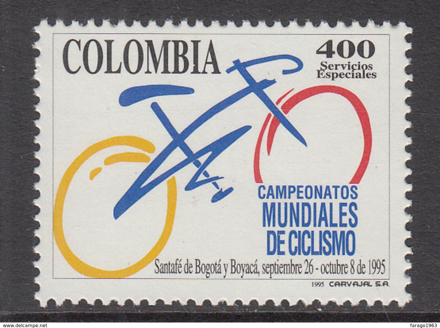 1995 Colombia Cycling Bogota Complete Set Of 1 MNH - Colombia