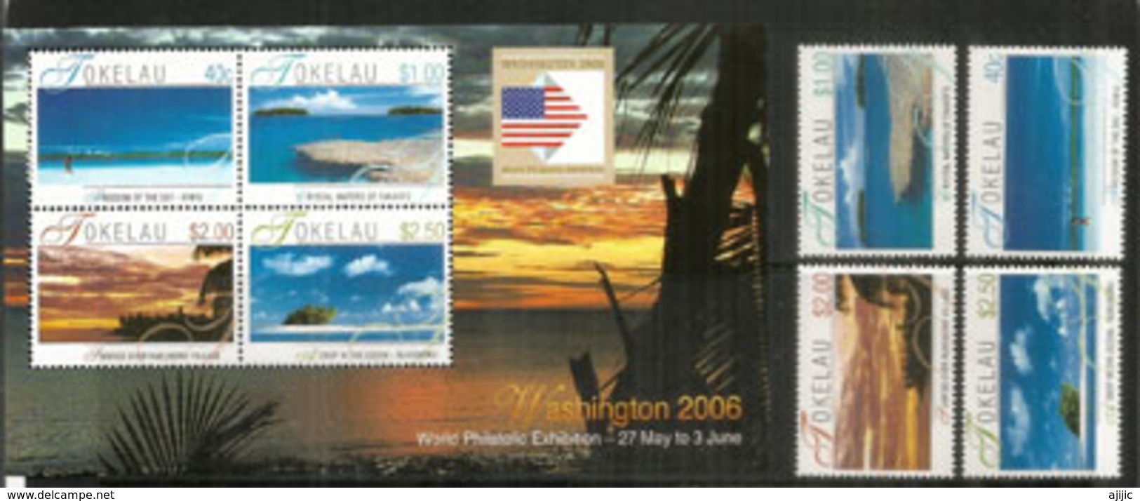 Paysages De Tokelau Islands,Tropical Coral Atolls, 4 Timbres + Bloc-feuillet Neufs ** 2006 (hautes Faciales) Côte 25 Eur - Tokelau