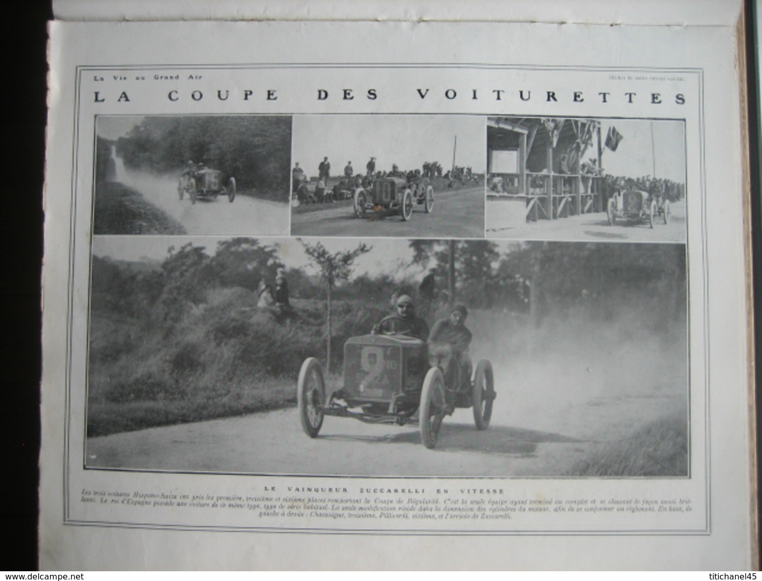 1910 COUPE DES VOITURETTES :HISPANO-SUIZA/ZUCARELLI-BOILLOT-GOUX-GIUPPONE/TRAVERSEE DES ALPES :CHAVEZ/GRANDES MANOEUVRES