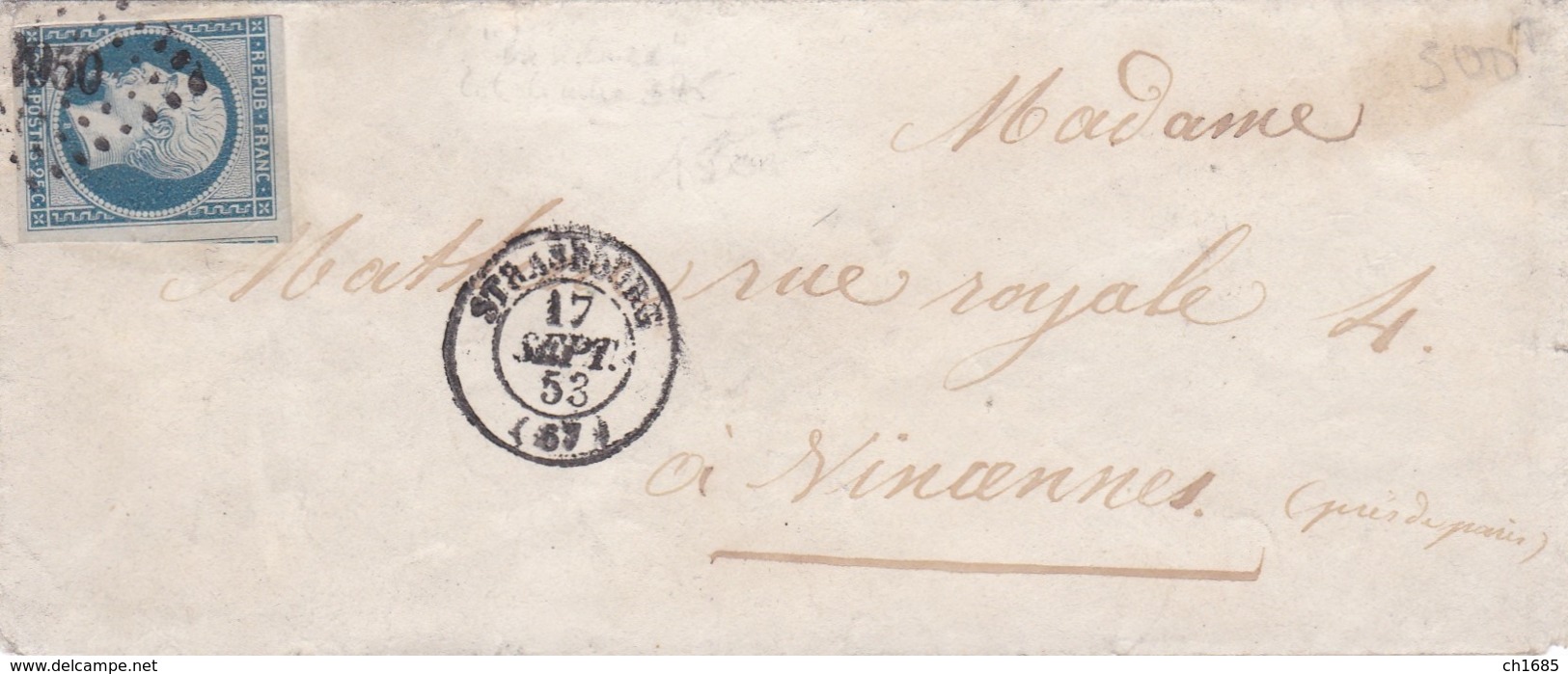 Présidence No 10 Sur Mignonette De 1853 PC 2950 Strasbourg (67) - 1849-1876: Periodo Clásico