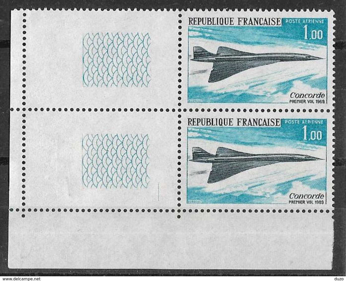 France 1969 - CdF Paire Verticale  " Concorde " Y&T - PA 43 ** Neuf Luxe (gomme D'origine Intacte) - 1960-.... Neufs