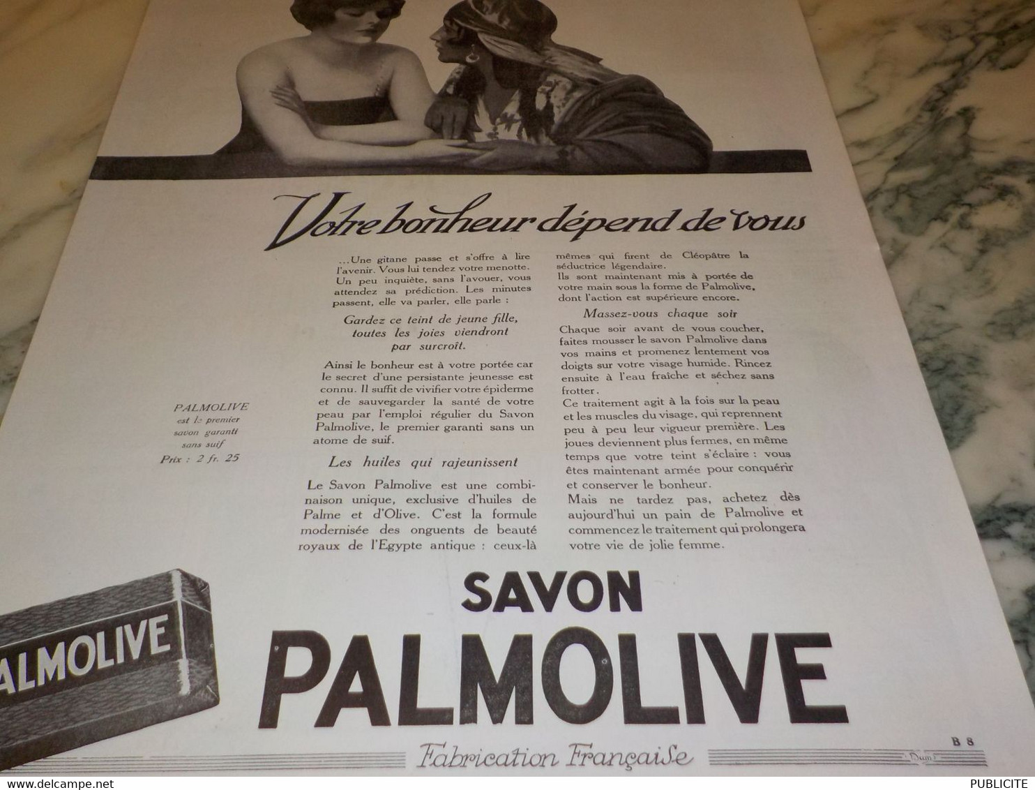 ANCIENNE PUBLICITE VOTRE BONHEUR SAVON PALMOLIVE  1925 - Other & Unclassified