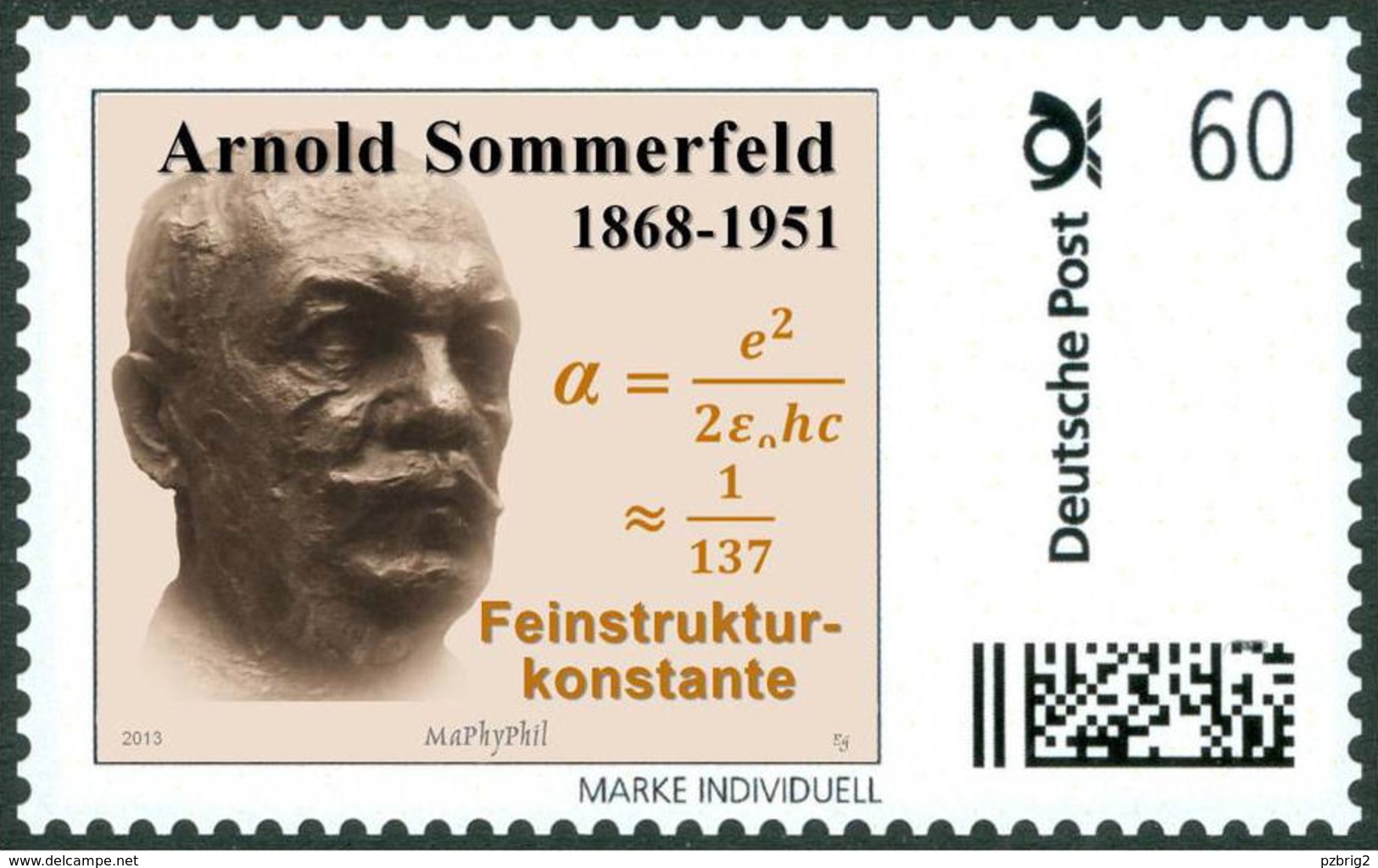 SOMMERFELD, A. - Fine Structure Constant &alpha; - Physicist, Mathematician, Physics, Mathematics - Marke Individuell - Physik