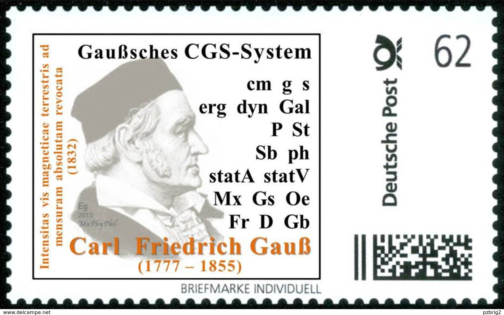 GAUSS, C.F. - CGS System - Mathematics, Physics, Physique, Physicien, Physicist - Marke Individuell - Sonstige & Ohne Zuordnung