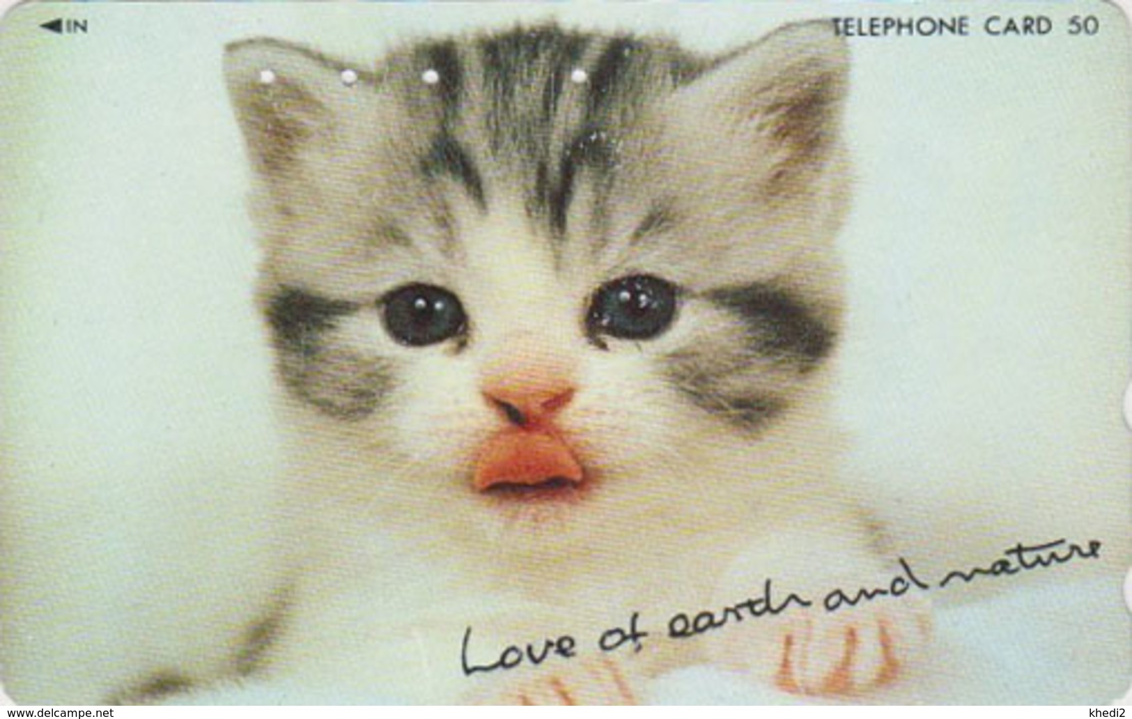 Télécarte Japon / 110-011 - ANIMAL - CHAT - CAT * LOVE OF EARTH & NATURE ** - Japan Phonecard -  KATZE - 5003 - Chats