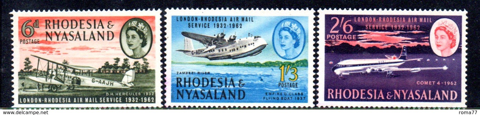 APR2129 - RHODESIA NYASALAND 1962 ,  Yvert N. 41/43   ***  MNH (2380A) - Rhodesia & Nyasaland (1954-1963)