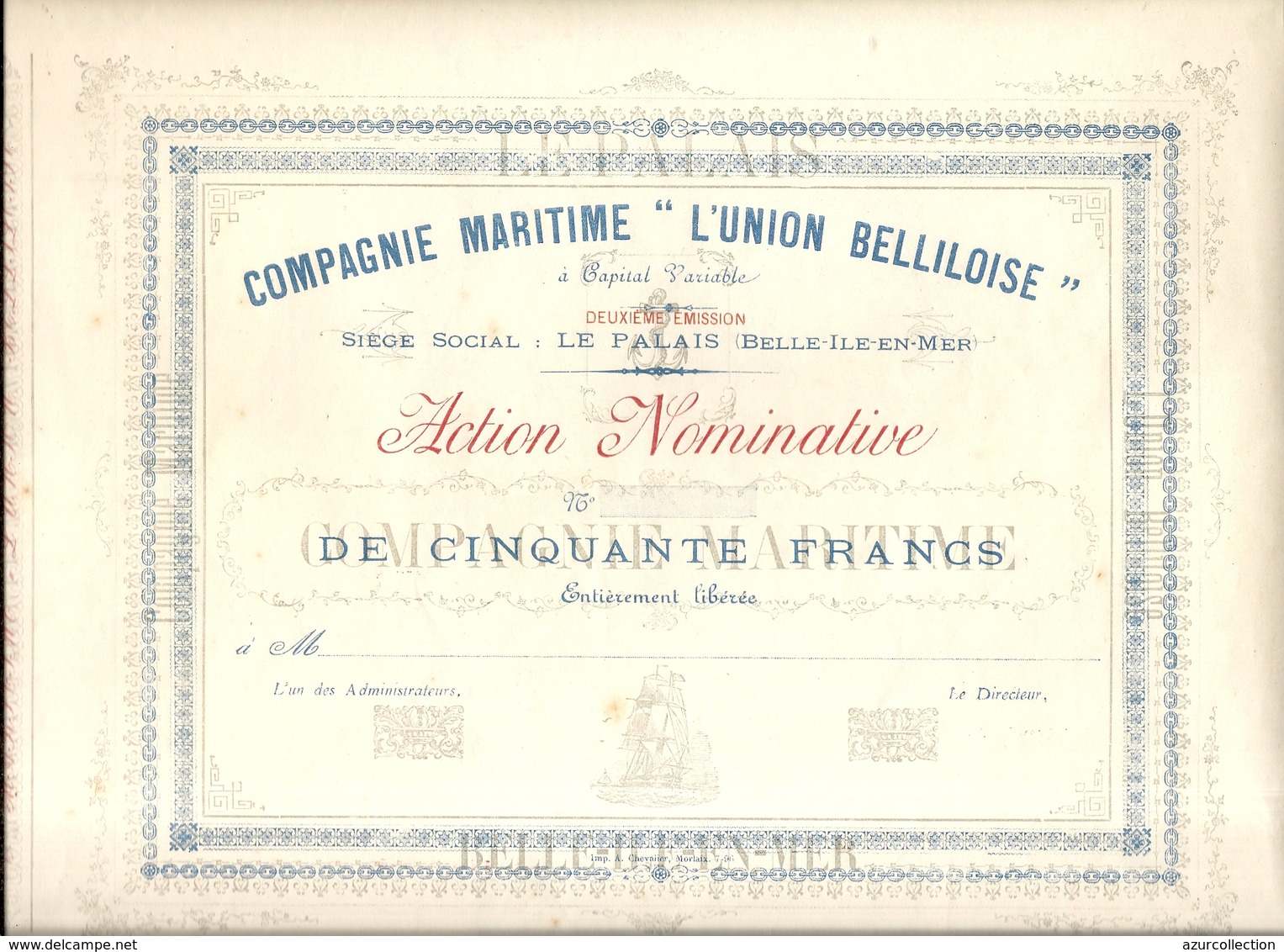 COMPAGNIE MARITIME . UNION BELLILOISE - Navigazione