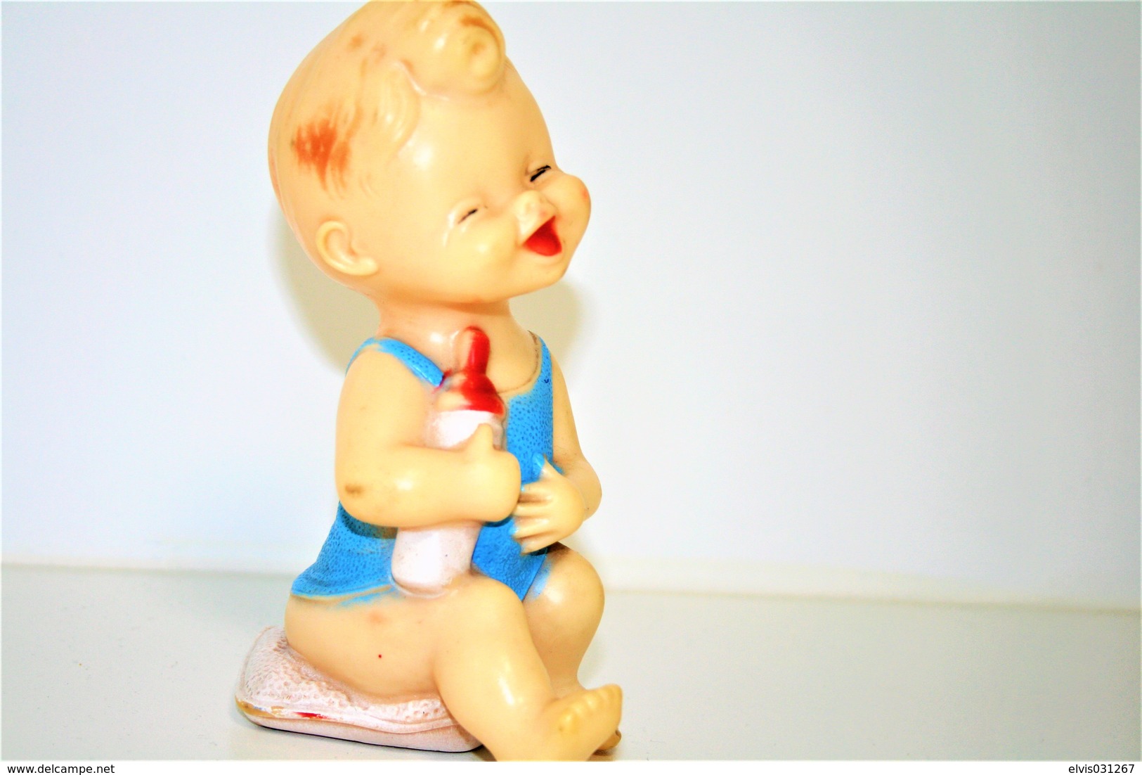 PIEPER POUET SQUEAKY: LEDRAPLASTIC BABY BEBE BOY - L=18  - ***  - M DEP ELEPHANT ITALY  - rubber - vinyl - 1960's