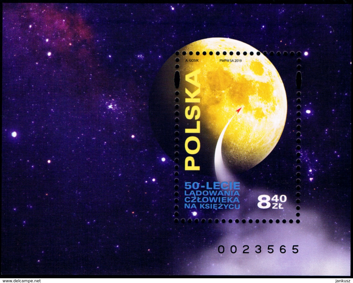 Poland 2019 Fi BLOK 337 Mi BLOCK 291 50th Anniversary Of The Landing Of Man On The Moon - Nuevos