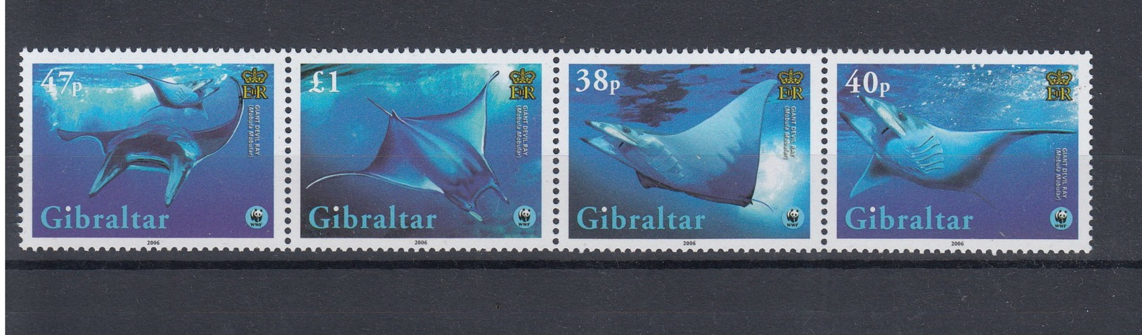 Gibraltar Michel Cat.No.  Mnh/** 1150/1153 Manta Wwf - Gibraltar