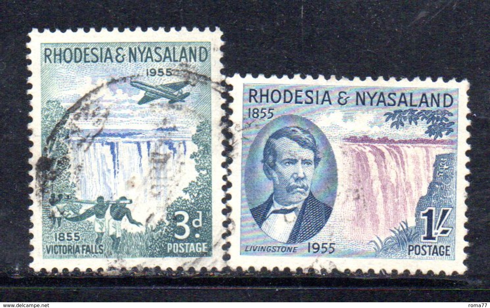 APR2136 - RHODESIA NYASALAND 1955 ,  Serie Yvert N. 16/17 Usati (2380A) - Rhodesia & Nyasaland (1954-1963)