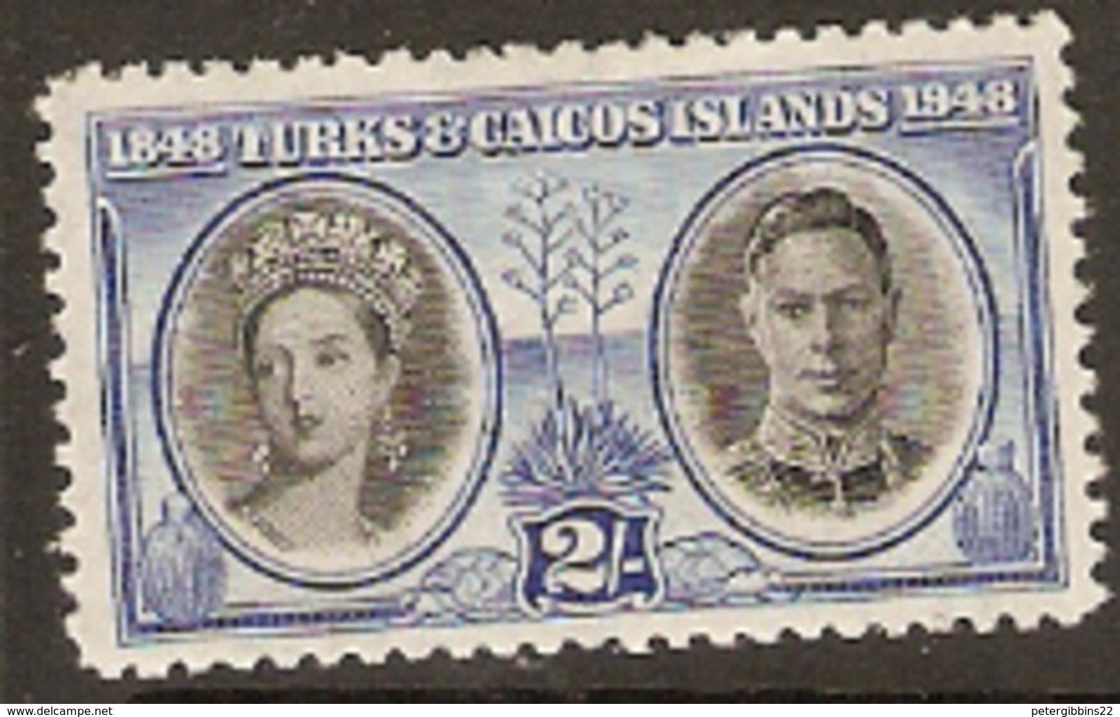 Turks And Caicos  1948  SG  214  2/-d      Mounted Mint - Turks And Caicos