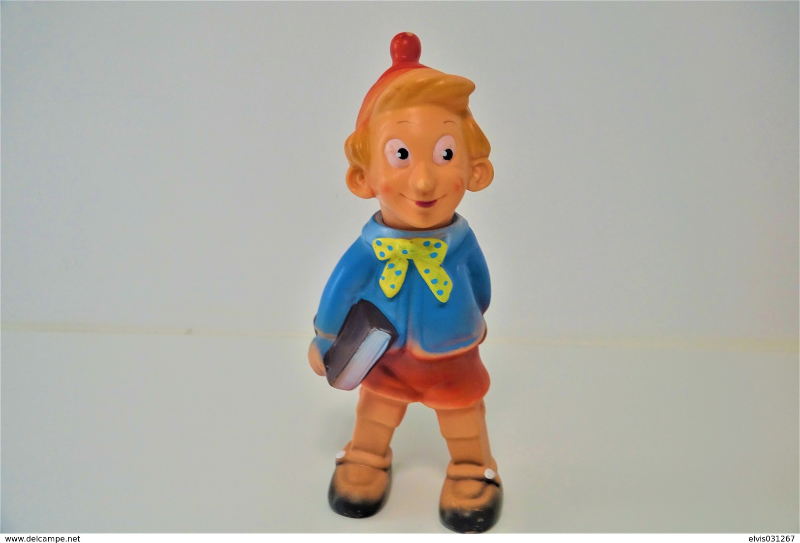 PIEPER POUET SQUEAKY: RUBBERTOYS PINOKIO PINOCCHIO  - L=25  - ITALY - Rubber - Vinyl -1960's - Schtroumpfs