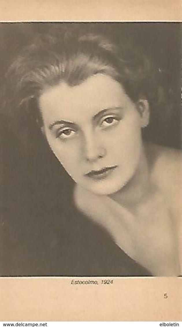 LAMINA 15999: Greta Garbo En Estocolmo, 1924 - Altri & Non Classificati