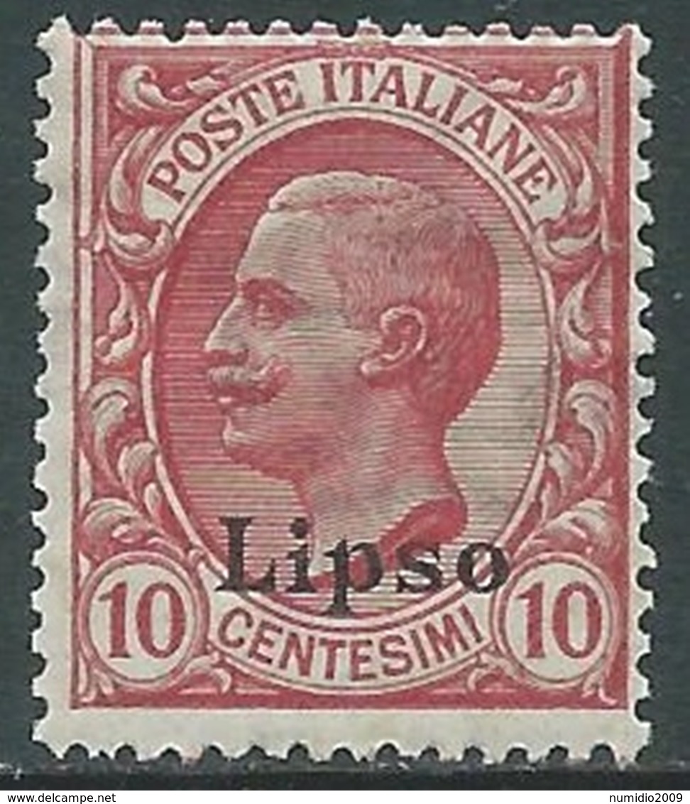 1912 EGEO LIPSO EFFIGIE 10 CENT MNH ** - RA26-2 - Ägäis (Lipso)