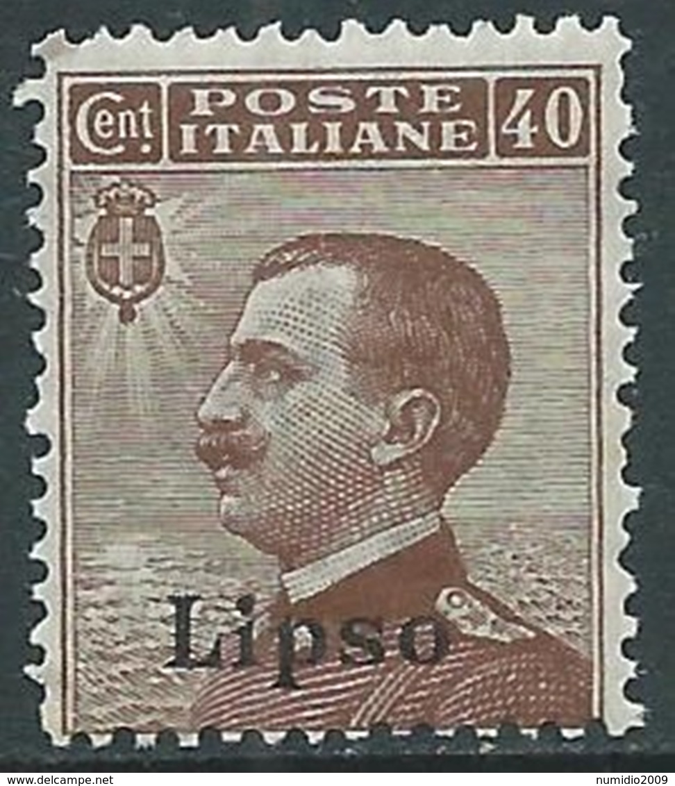 1912 EGEO LIPSO EFFIGIE 40 CENT MNH ** - RA26-2 - Ägäis (Lipso)