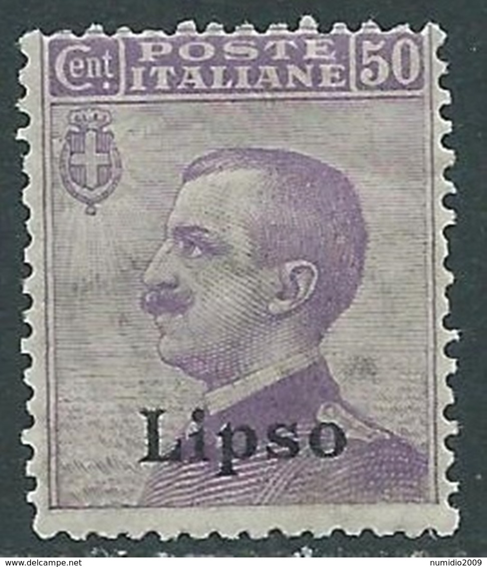 1912 EGEO LIPSO EFFIGIE 50 CENT MNH ** - RA26-2 - Egée (Lipso)