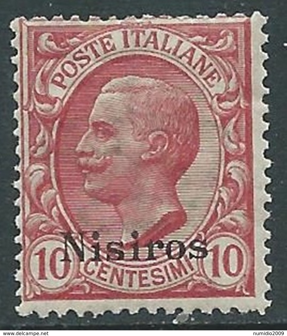 1912 EGEO NISIRO EFFIGIE 10 CENT MNH ** - RA26-2 - Egeo (Nisiro)